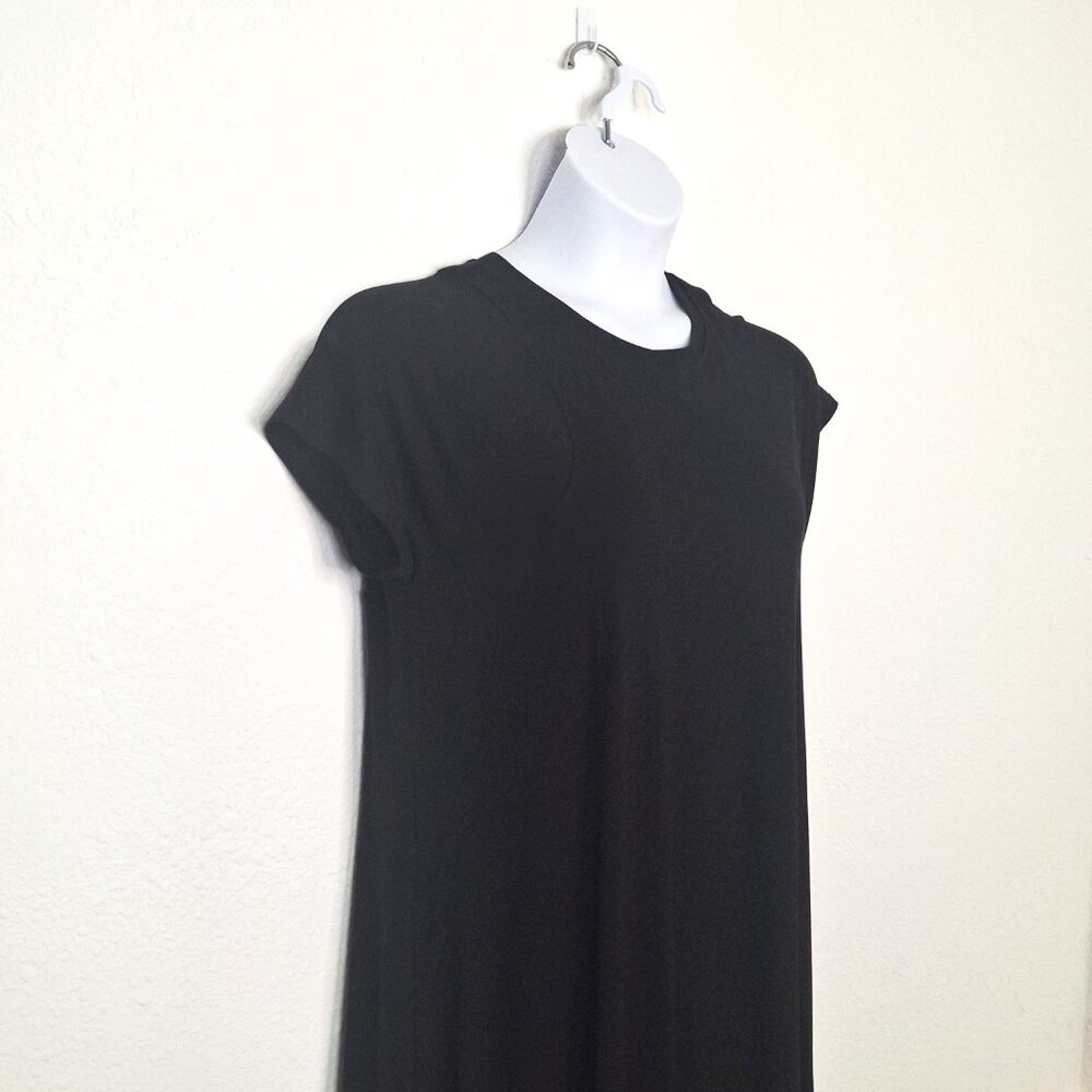 Halara Jersey Knit Dress Sz L Midi Pockets Neutral Minimalist Athleisure - Picture 4 of 15